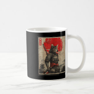 Vintag Samurai Cat Japanisch Grafische T-Shirts Me Kaffeetasse