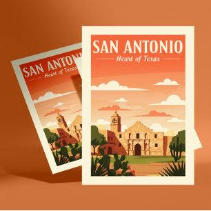 Vintag San Antonio Postkarte