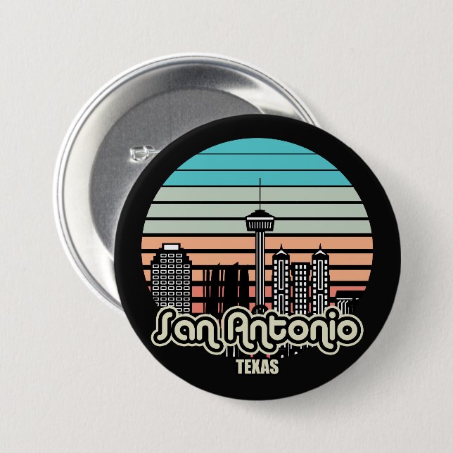 Vintag San Antonio Texas Button (Vorne & Hinten)