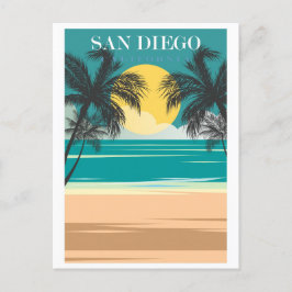 Vintag San Diego California Beach Travel Postkarte