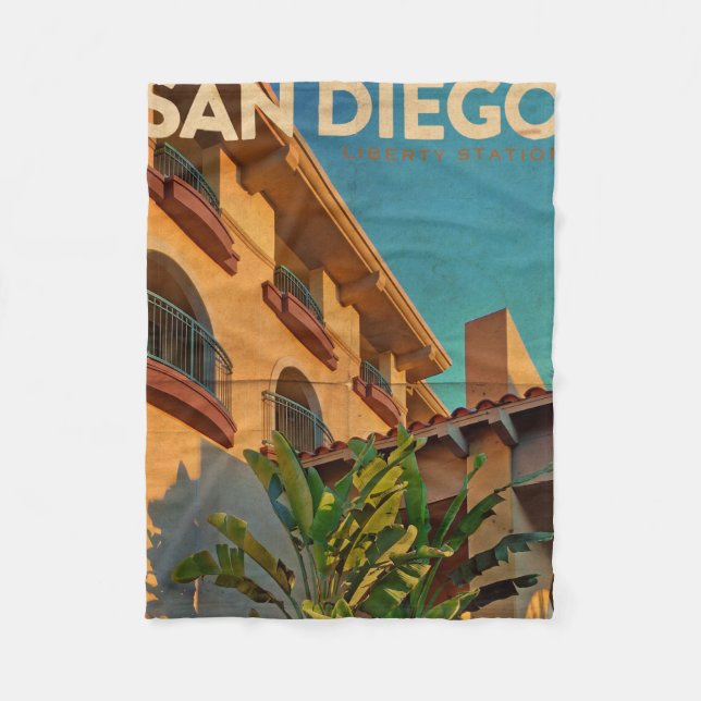 Vintag San Diego Fleece Blanket (Vorderseite)