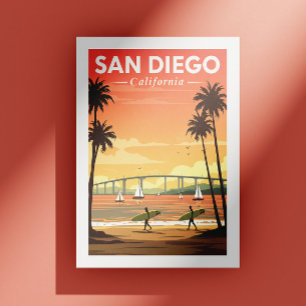 Vintag San Diego Kalifornien Postkarte