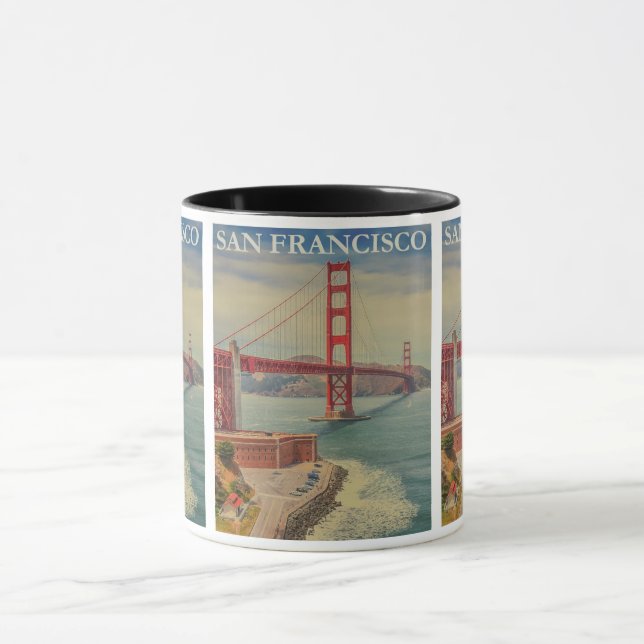 Vintag San Francisco: Golden Gate Bridge Travel Tasse (Zentrum)