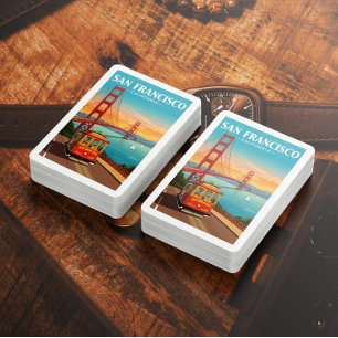 Vintag San Francisco Kalifornien Spielkarten