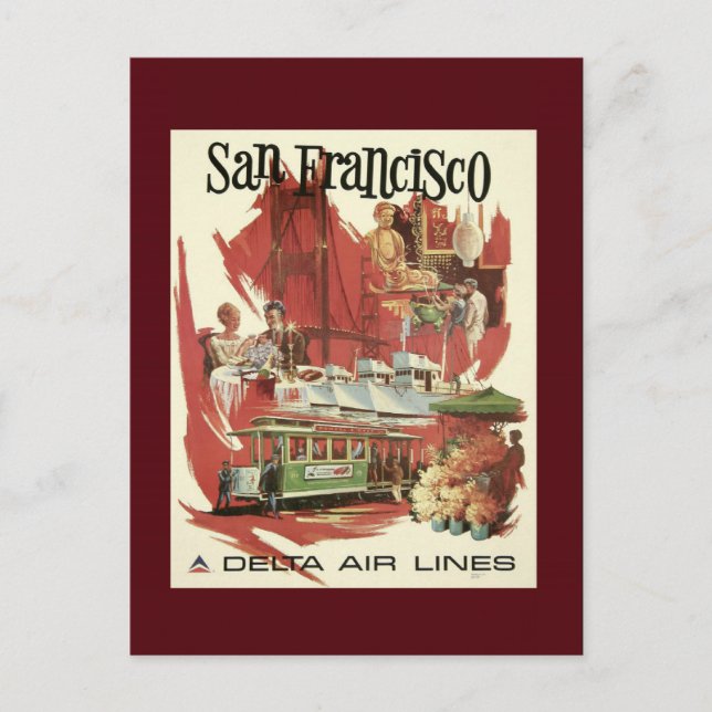Vintag San Francisco Travel Postcard Postkarte (Vorderseite)