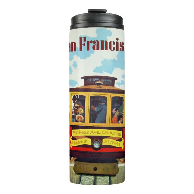 Vintag San Francisco USA individuelle Name tumbler Thermosbecher (Vorderseite)