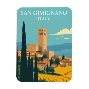 Vintag San Gimignano Italien Mittelalterliche Reis Magnet