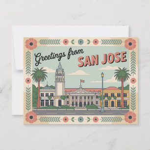 Vintag San José Postkarte Grüße aus