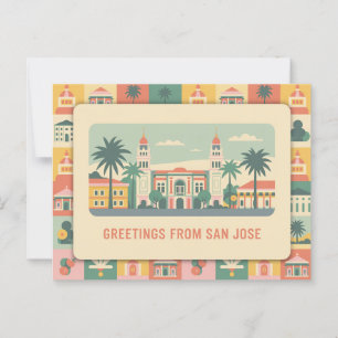 Vintag San José Postkarte Grüße aus