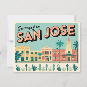 Vintag San José Postkarte Grüße aus