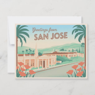Vintag San José Postkarte Grüße aus