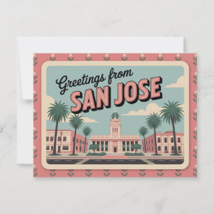 Vintag San José Postkarte Grüße aus