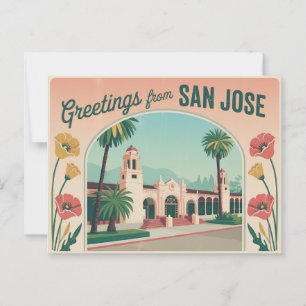 Vintag San José Postkarte Grüße aus