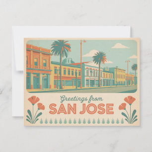 Vintag San José Postkarte Grüße aus