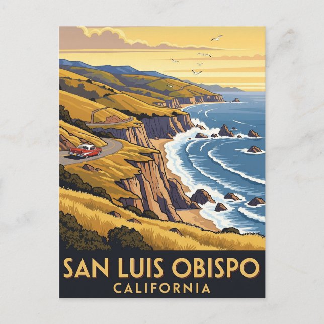 Vintag San Luis Obispo Postkarte (Vorderseite)