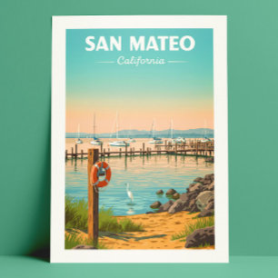 Vintag San Mateo California Postkarte