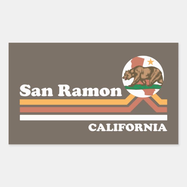 Vintag San Ramon California Rechteckiger Aufkleber (Vorderseite)