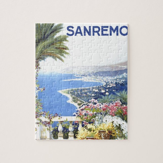 Vintag San Remo Italien - Europa Reisen Puzzle (Vertikal)