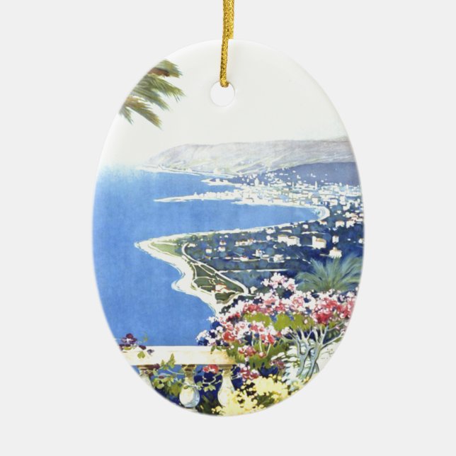 Vintag San Remo Italien Reisen Keramikornament (Vorne)