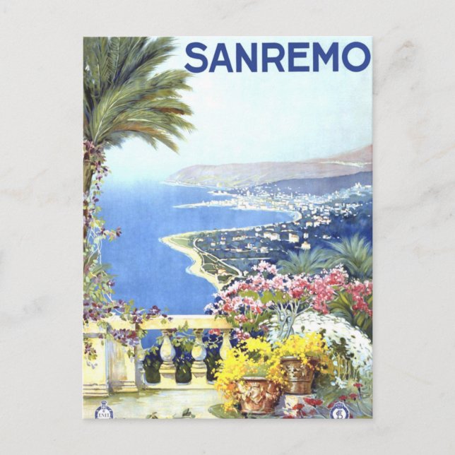 Vintag San Remo Italien Reisen Postkarte (Vorderseite)