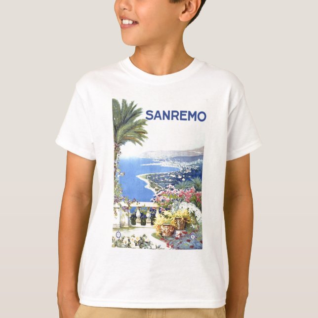 Vintag San Remo Italien Reisen T-Shirt (Vorderseite)