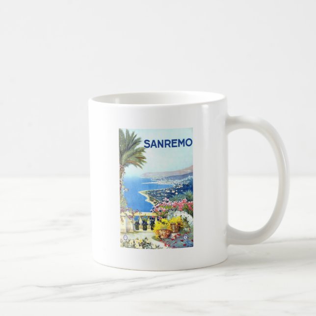 Vintag San Remo Italien Reisen Tasse (Rechts)