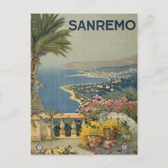 Vintag San Remo Italienische Reise Postkarte (Vorderseite)