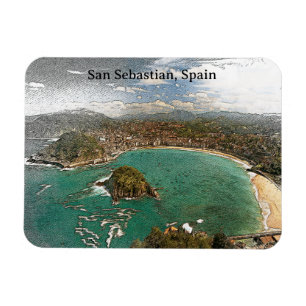 Vintag San Sebastian Spanien Reisen Magnet
