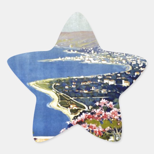 Vintag-Sanremo-Reise-Poster Stern-Aufkleber (Vorderseite)