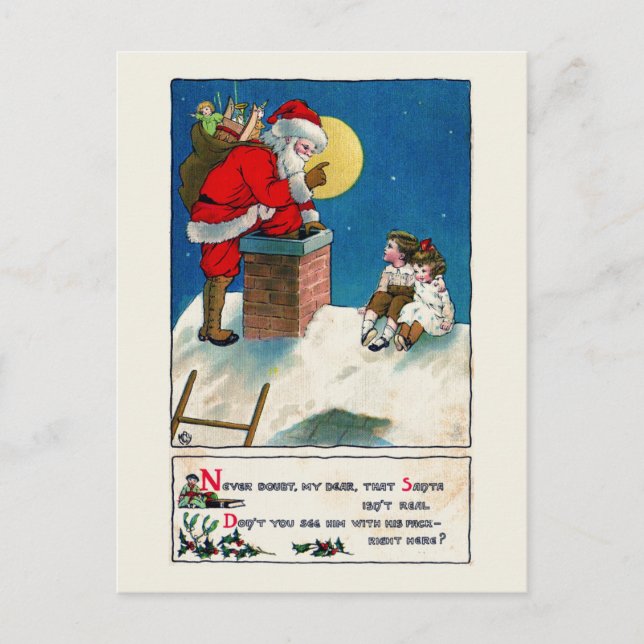 VINTAG SANTA CLAUS CHRISTMAS POSTCARD POSTKARTE (Vorderseite)