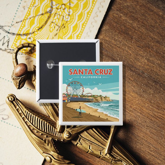 Vintag Santa Cruz Kalifornien Button (Von Creator hochgeladen)