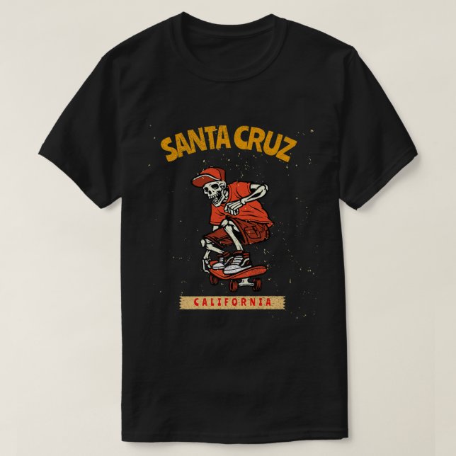 Vintag Santa Cruz Skelett Skateboarde T-Shirt (Design vorne)
