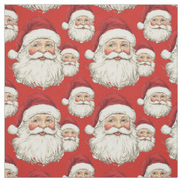 Vintag Santa Face Red Stoff