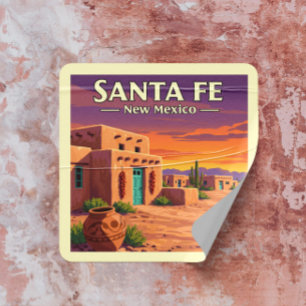 Vintag Santa Fe New Mexico Quadratischer Aufkleber