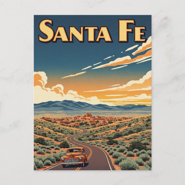 Vintag Santa Fe New Mexico Reisen Postkarte (Vorderseite)