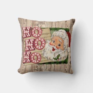 Vintag Santa Marquee Lights Ho Ho Kissen