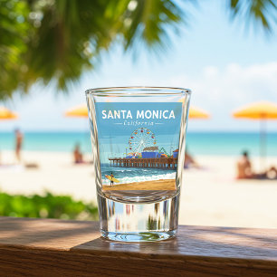 Vintag Santa Monica Kalifornien Schnapsglas