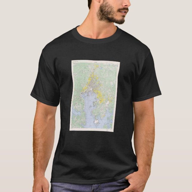 Vintag Sasebo Japan Map 1945 T-Shirt (Vorderseite)