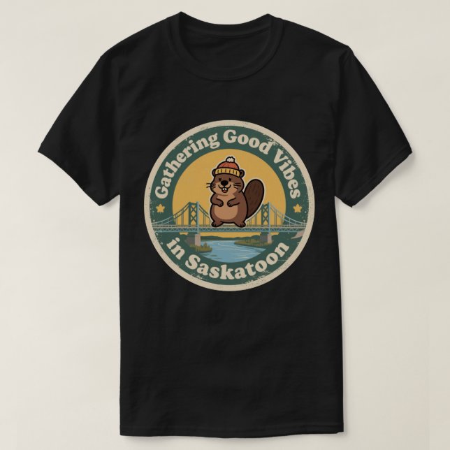 Vintag Saskatoon SK Good Vibes Gift T-Shirt (Design vorne)