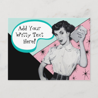 Vintag Sassy Secretary Postkarte