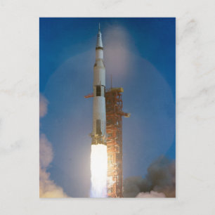 Vintag Saturn V Apollo 11 Start Postkarte