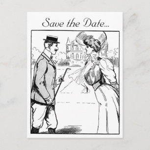 Vintag Save the Date Ankündigungspostkarte