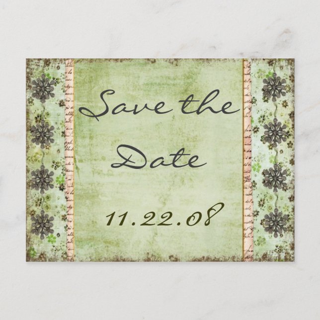 Vintag Save the Date Ankündigungspostkarte (Vorderseite)