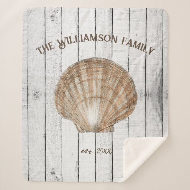 Vintag Scallop Muschel Sherpa Blanket Sherpadecke (Vorderseite)