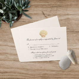 Vintag Scallop Single Seashell Wedding RSVP