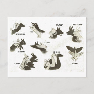 Vintag, Schattenpuppenformen, Omeletschen Postkarte