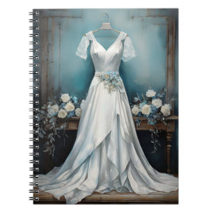 Vintag-schicke White Dress Wedding Notizblock