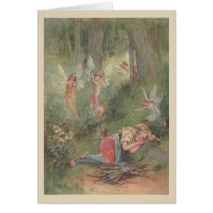 Vintag - schlafende Kinder-u. Waldfeen,