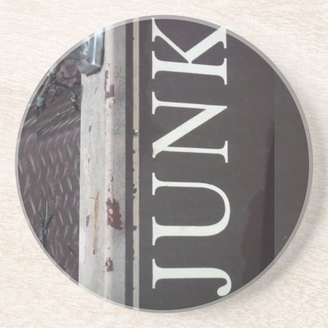 Vintag-Schlepptagebahn JUNK SIGN Getränkeuntersetzer (Vorne)