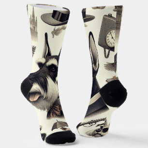 Vintag Schnauzer Nahtlos Socken